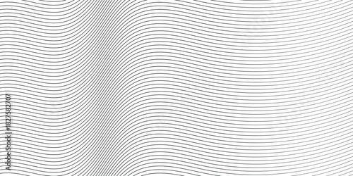 Abstract White and Gray Wave Background with Dynamic Wavy Line Pattern and Copy Space