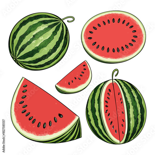 Fresh Watermelon Clipart Collection – Summer Fruit Slices and Wedges