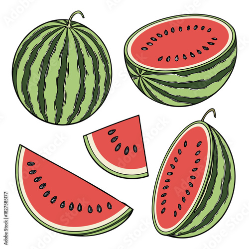 Fresh Watermelon Clipart Collection – Summer Fruit Slices and Wedges