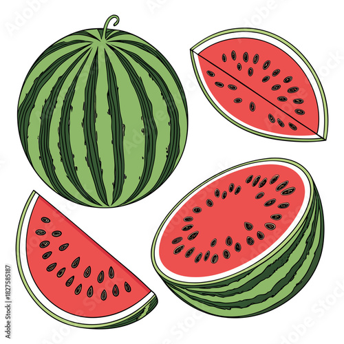 Fresh Watermelon Clipart Collection – Summer Fruit Slices and Wedges