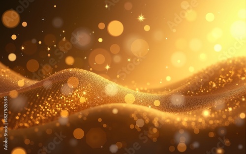 Abstract shiny color gold wave design element. Merry Christmas and Happy New Year Background. BG for invitation and greeting card. High quality