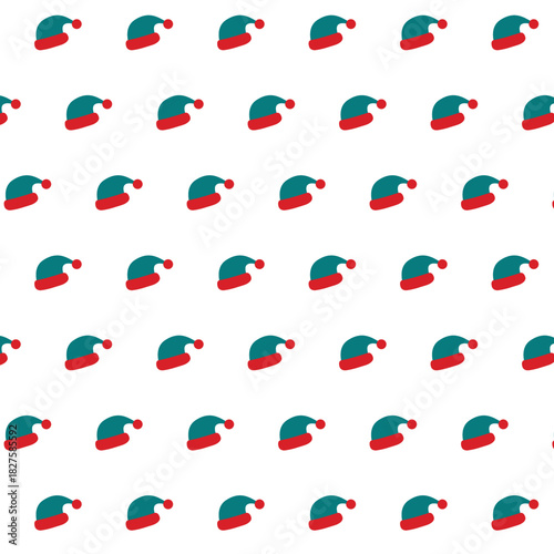 Santa Hat Christmas seamless pattern design, seamless and floral  Christmas hats pattern, wrapper decoration vector, fabric pattern, Merry Christmas season, Christmas Santa hat template