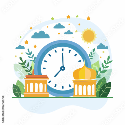 time for fasting. concept of ramadan fasting or intermittent fasting.