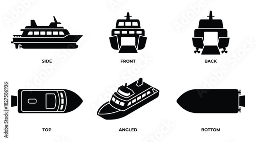 Detailed vessel illustrations showing multiple angles, schematic view