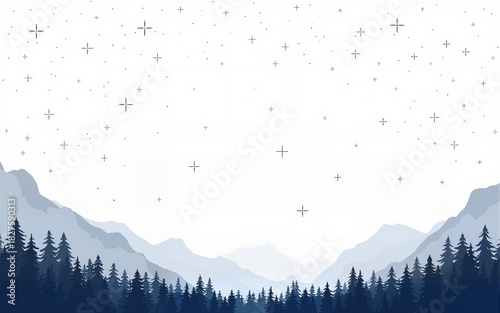 illustration of a white night sky with empty copy space. High quality