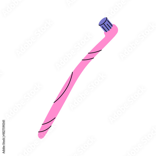 Pink toothbrush for clean tooth, fresh breath, gum care and daily oral hygiene