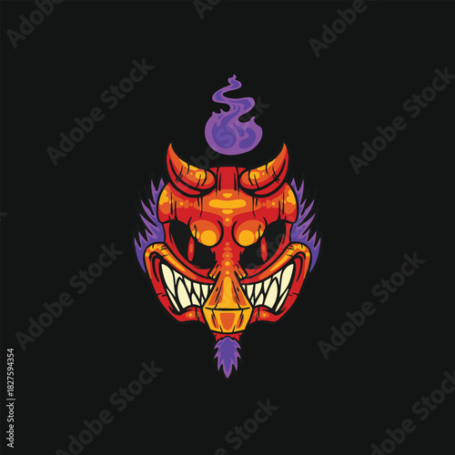 tengu mask drawing japanese myth creature for clothing mens viral
