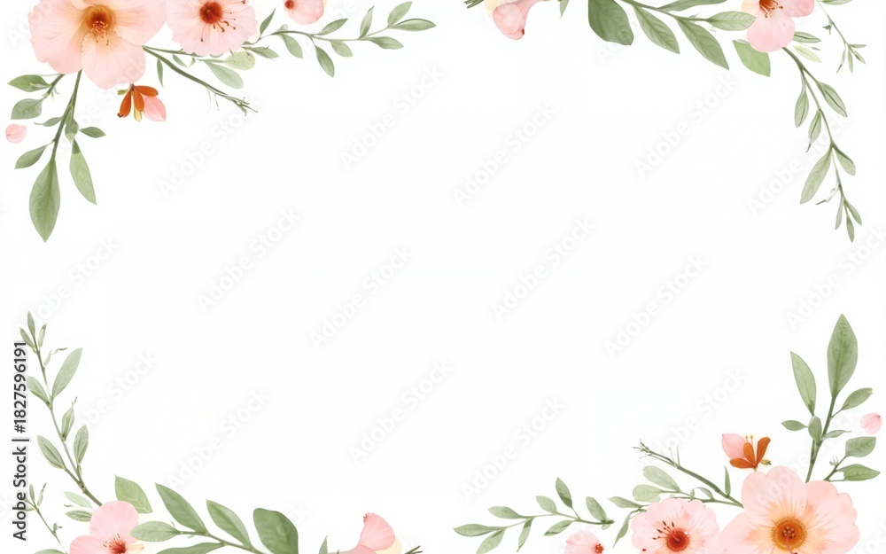 Fototapeta premium Watercolor Floral Frame / Border Packs – Used in invites, branding, wedding templates. High quality