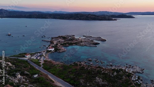 Serene coastal view at sunset west of La Maddalena, Sardinia