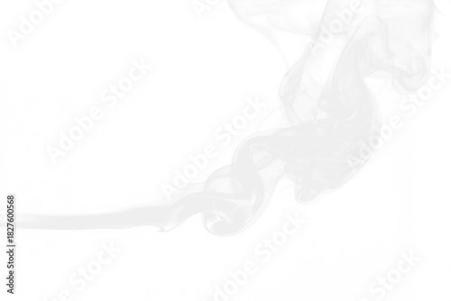 Realistic White Smoke, Fog, Gas or Vape Isolated on Transparent Background. Rising Steam Texture Overlay. Graphic Design VFX Element for Emulating Cigarette, Pipe, Pot boiling or Pollution Process.