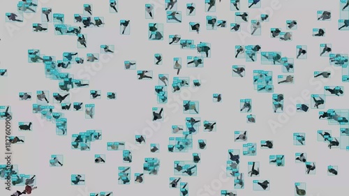 Deep learning for recognizing human actions. The AI scans moving shapes.