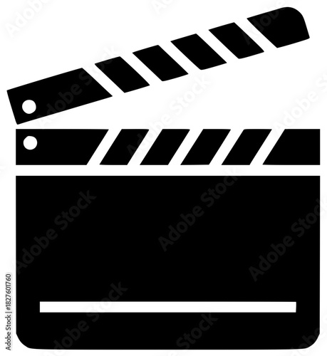 action illustration movie silhouette cinema logo production icon film outline video camera clapper clapperboard scene board studio clapboard director shape with vector graphic background