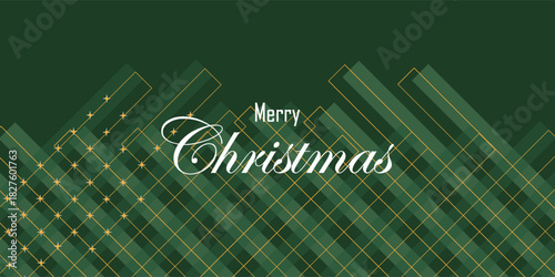 hristmas rhombus seamless pattern. Xmas plaid texture with gold line and stars. Green argyle geometric diamond abstract pattern.