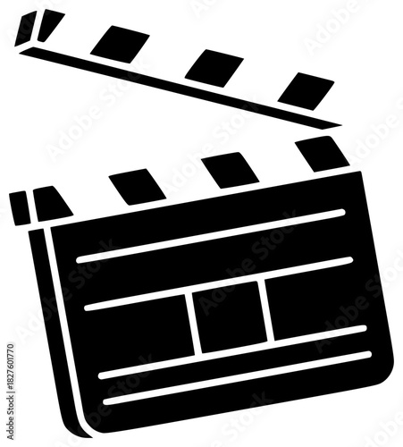 action illustration movie silhouette cinema logo production icon film outline video camera clapper clapperboard scene board studio clapboard director shape with vector graphic background