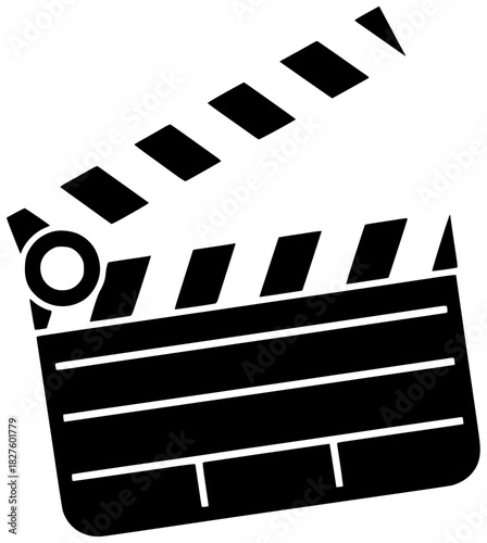 action illustration movie silhouette cinema logo production icon film outline video camera clapper clapperboard scene board studio clapboard director shape with vector graphic background