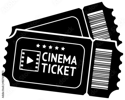 ticket illustration movie silhouette cinema logo theater icon entertainment outline coupon festival event pass theatre film entrance template paper shape women vector graphic background