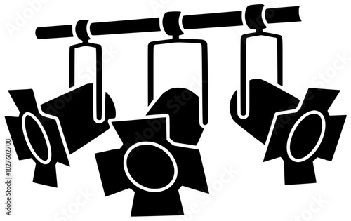 spotlight illustration spot silhouette light logo stage icon glow outline bright shine show concert effect beam scene lamp studio shape adults vector graphic background