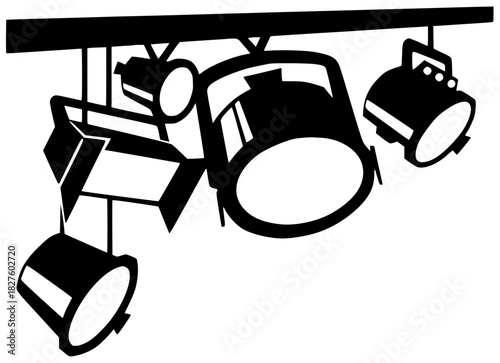 spotlight illustration spot silhouette light logo stage icon glow outline bright shine show concert effect beam scene lamp studio shape adults vector graphic background