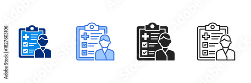 Health Checkup Icon Set Multiple Style Vector Illustration 