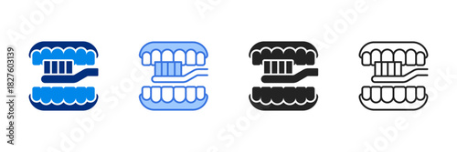 Oral Care Icon Set Multiple Style Vector Illustration 