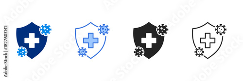 Health Protection Icon Set Multiple Style Vector Illustration 