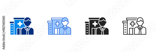 Hospital Service Icon Set Multiple Style Vector Illustration 