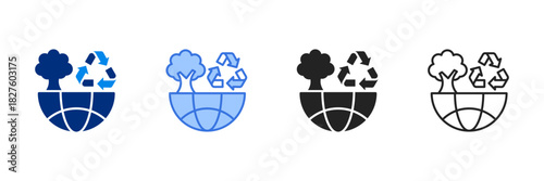 Clean Environment Icon Set Multiple Style Vector Illustration 