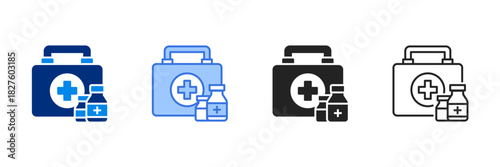 First Aid Icon Set Multiple Style Vector Illustration 