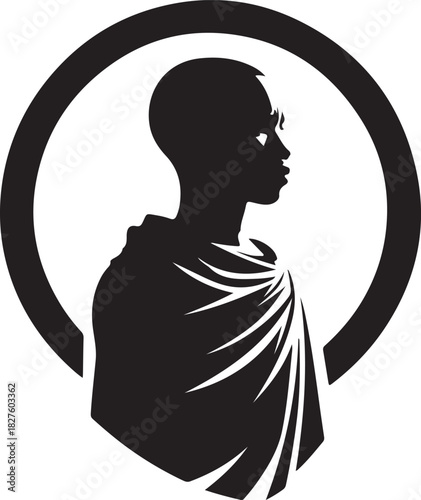 A silhouette of a Maasai warrior is depicted within a circular frame, capturing the essence of African tribal culture and strength.