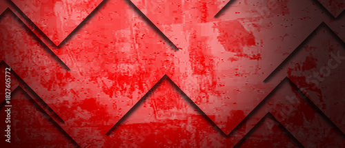 abstract layered geometric red shapes with shadows 