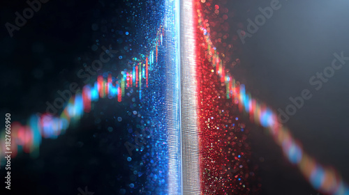 French flag financial market candlestick chart fluctuation