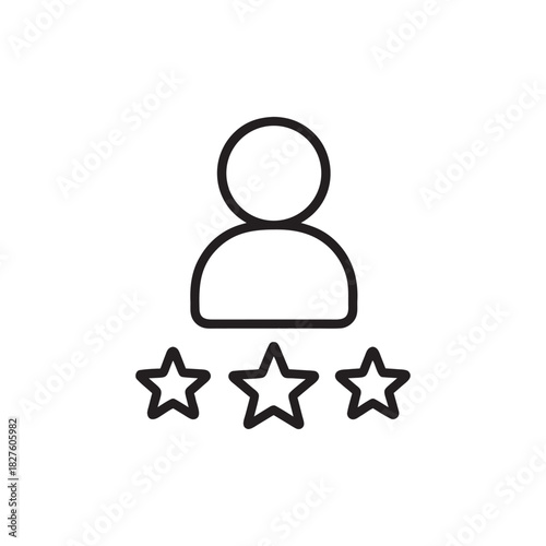 Employee rating and performance management icon black and white vector illustration for business leadership and HR