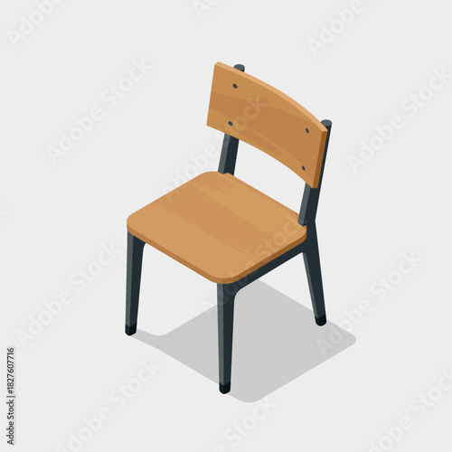 A stylish and minimalist wooden chair with a simple design, showcasing practicality and aesthetic appeal, ideal for modern interior decor and furniture designs.