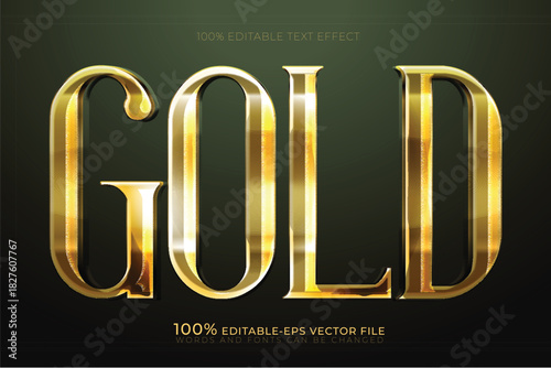 Dramatic Gold editable text effect