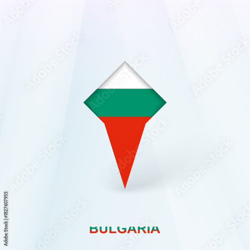 Bulgaria Flag Pin Icon with Geometric Design.