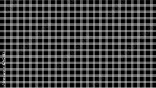 White and black plaid fabric texture background. Seamless pattern checkered wallpaper.