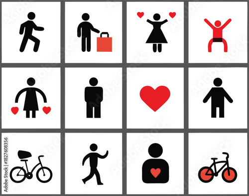 Couple activity icons bundle vector scalable eps illustration for relationship themes