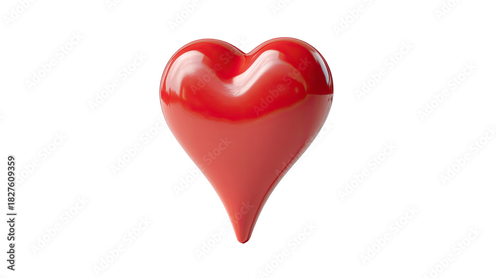Fototapeta premium Isolated red heart symbol for love and romance on a white background perfect for Valentine's Day design and wedding themes