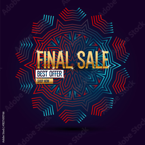 A poster for a seasonal sale in a store, an attractive design in a concise style. An advertising banner for trading. Abstract background for the sale. Modern illustration.