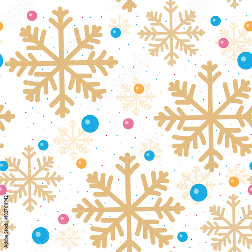 Seamless winter pattern with snowflakes. 