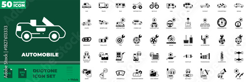 Automobile Duotone Editable Icons set