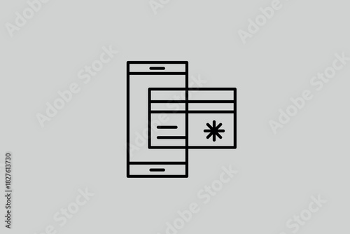  online shopping illustration in line style design. Vector illustration.	