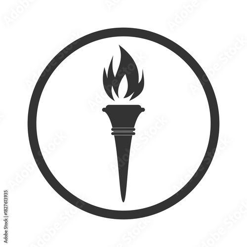 Torch simple icon isolated on transparent background