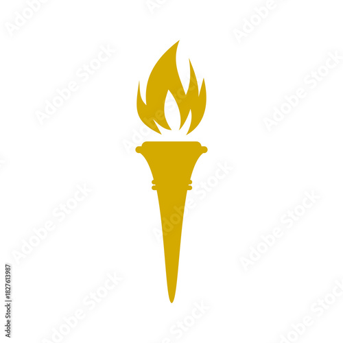 Torch simple icon isolated on transparent background