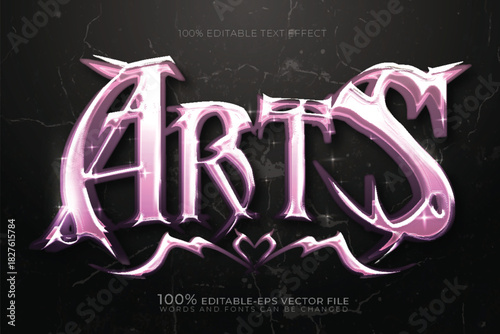 gradient pink chrome text effect