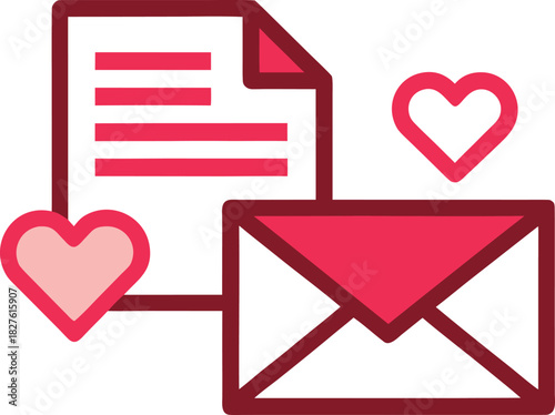 Mother's day love notes letter envelope heart icons vector illustration scalable eps