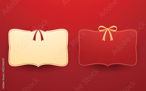 Christmas label. Festive Christmas text box vector. Perfect for seasonal messages or text and greetings.