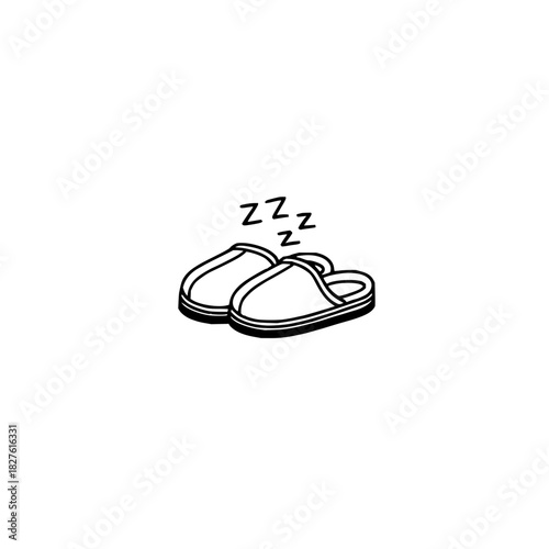 Cozy sleep slippers illustration for relaxation and comfort at home perfect for bedtime and rest time