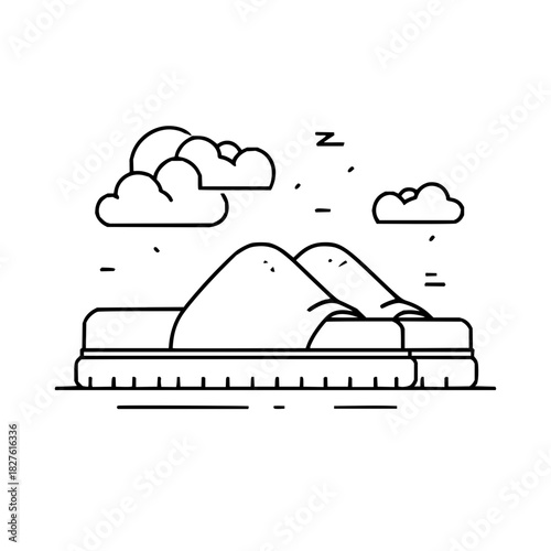 Comfortable indoor slippers vector illustration for relaxing at home footwear fashion sleep concept