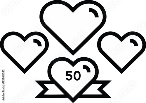 Vector heart icons set scalable illustration for romantic designs eps format